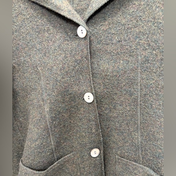 🌟 Herman Geist 100% Wool 
Sweater Cardigan Gray Sz M cottage top jacket - Picture 4 of 8